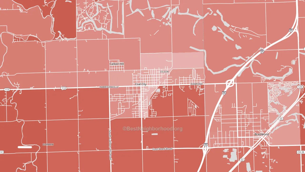60416, IL block-group political-lean map
