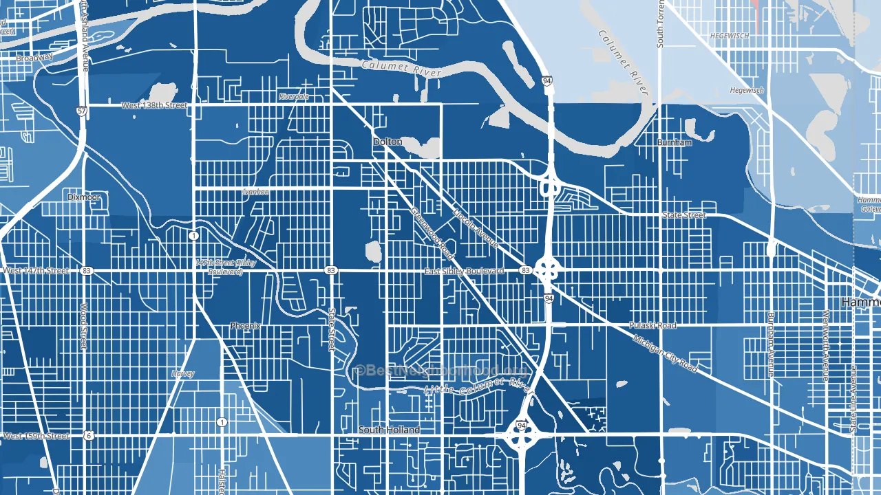 60419, IL block-group political-lean map