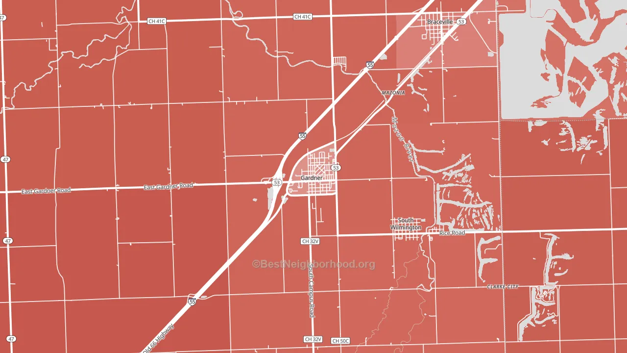 60424, IL block-group political-lean map