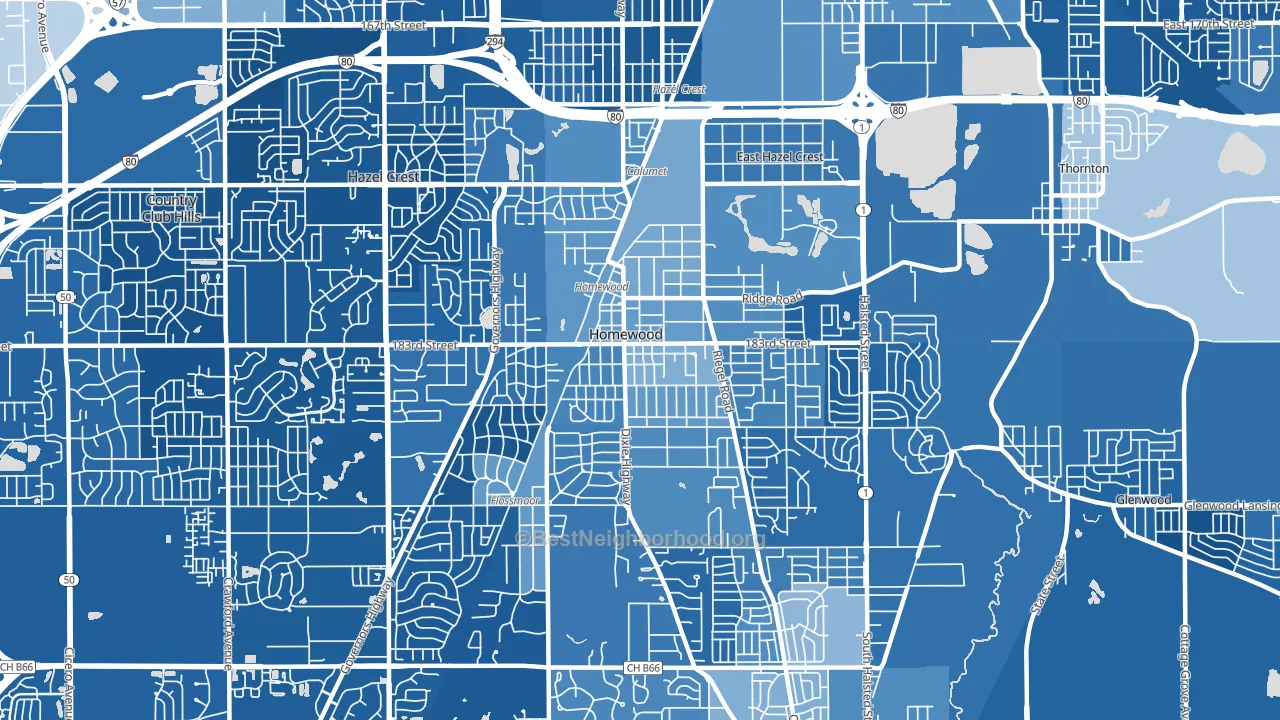60430, IL block-group political-lean map