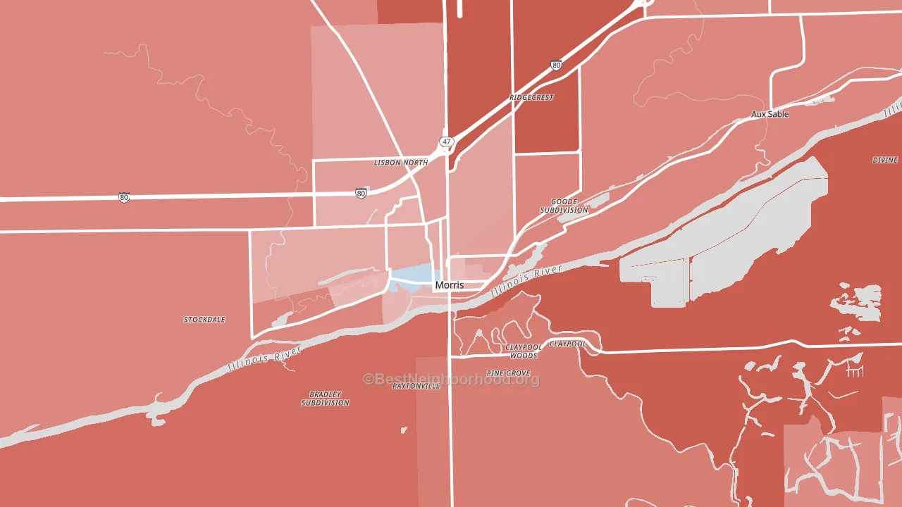 60450, IL block-group political-lean map