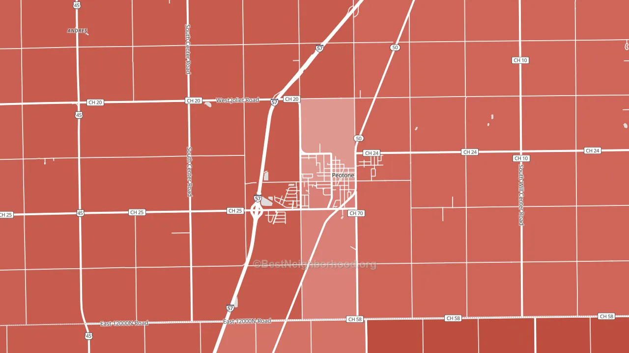 60468, IL block-group political-lean map