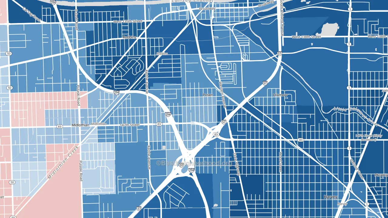 60469, IL block-group political-lean map