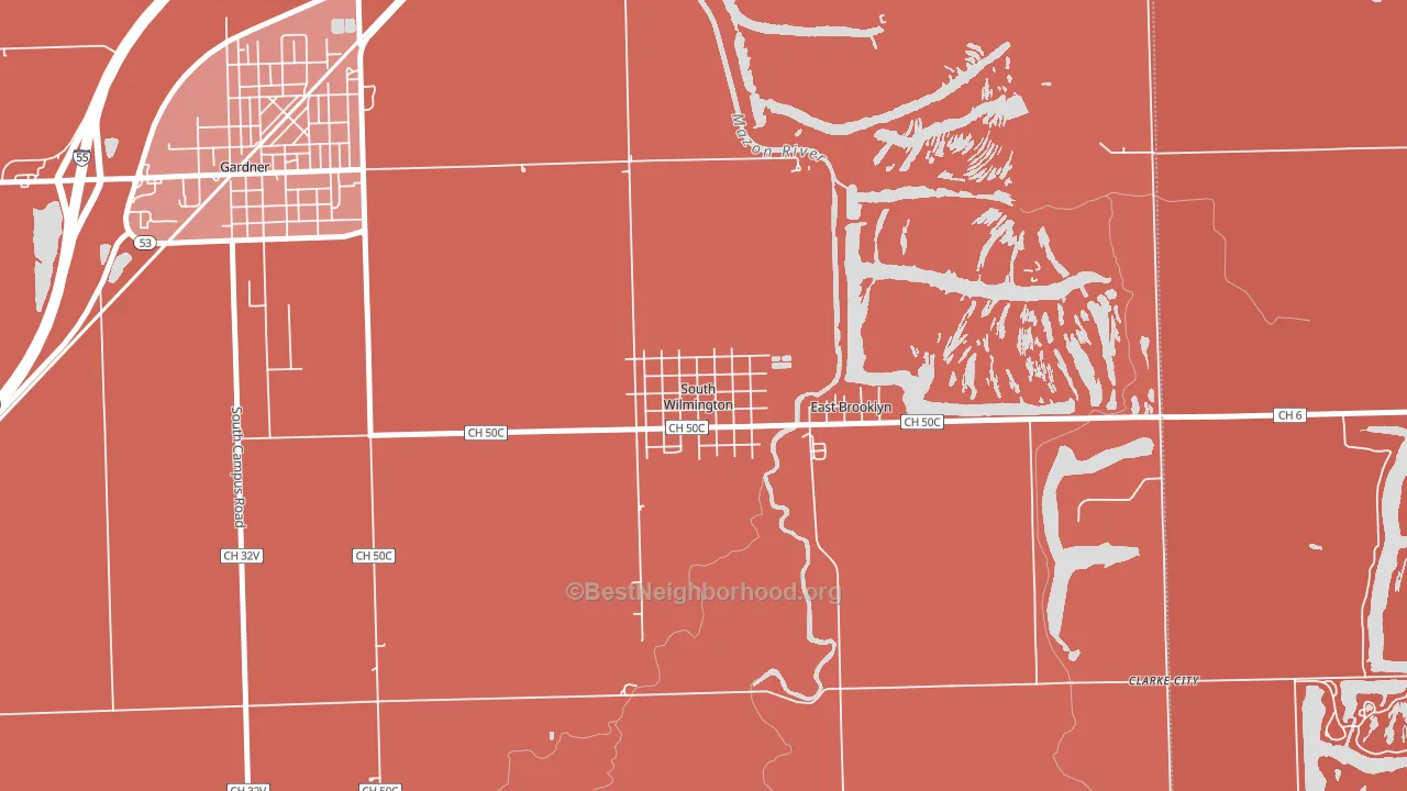 60474, IL block-group political-lean map