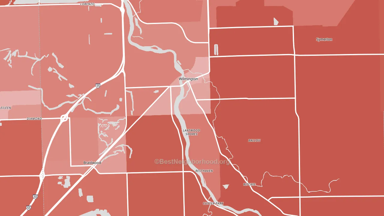 60481, IL block-group political-lean map