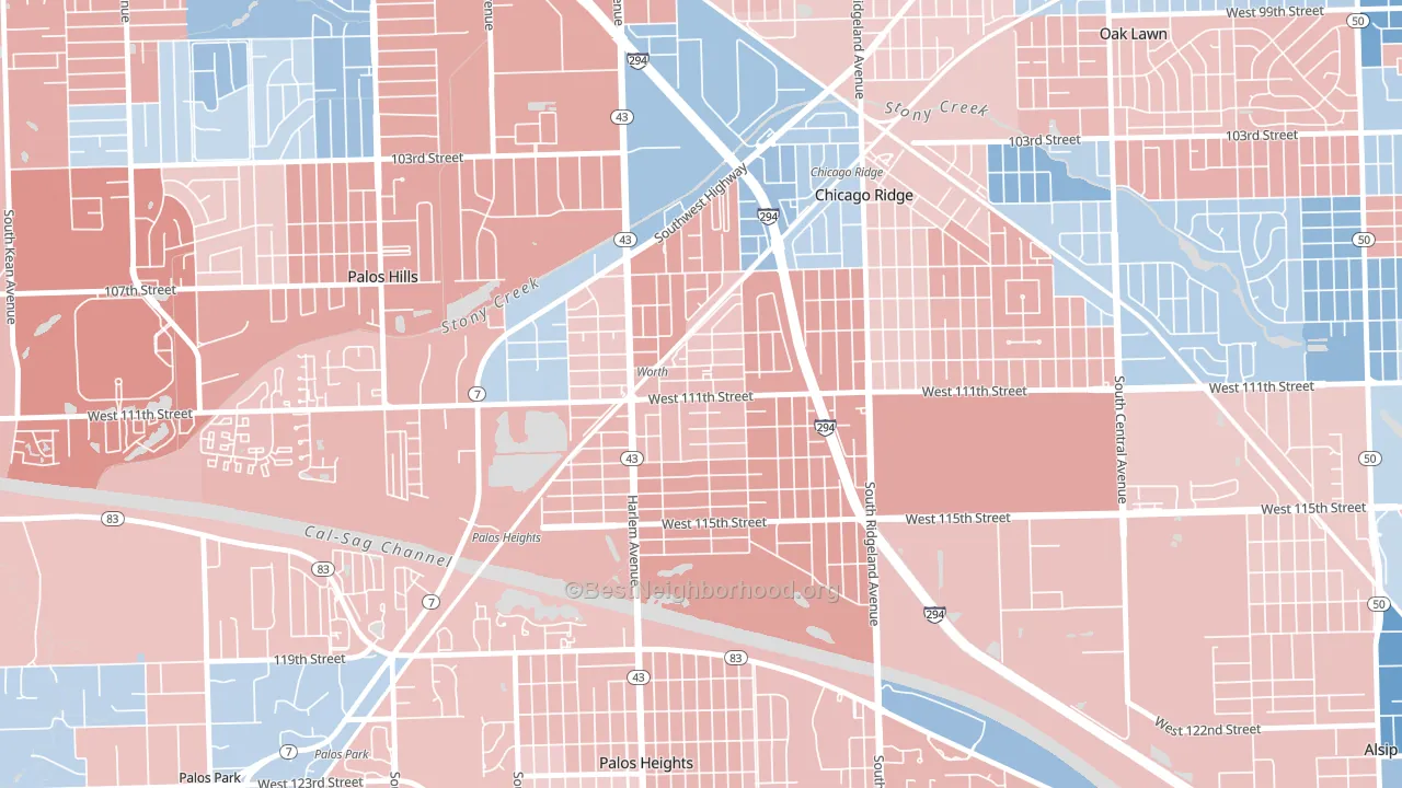 60482, IL block-group political-lean map