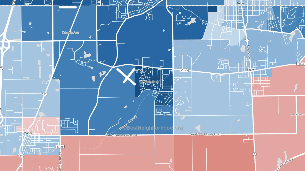 60484, IL block-group political-lean map