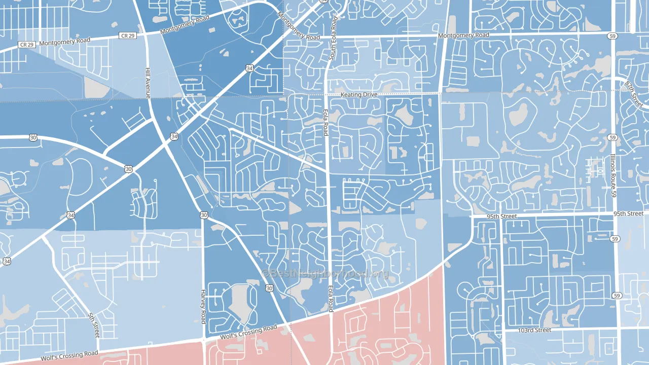 60503, IL block-group political-lean map