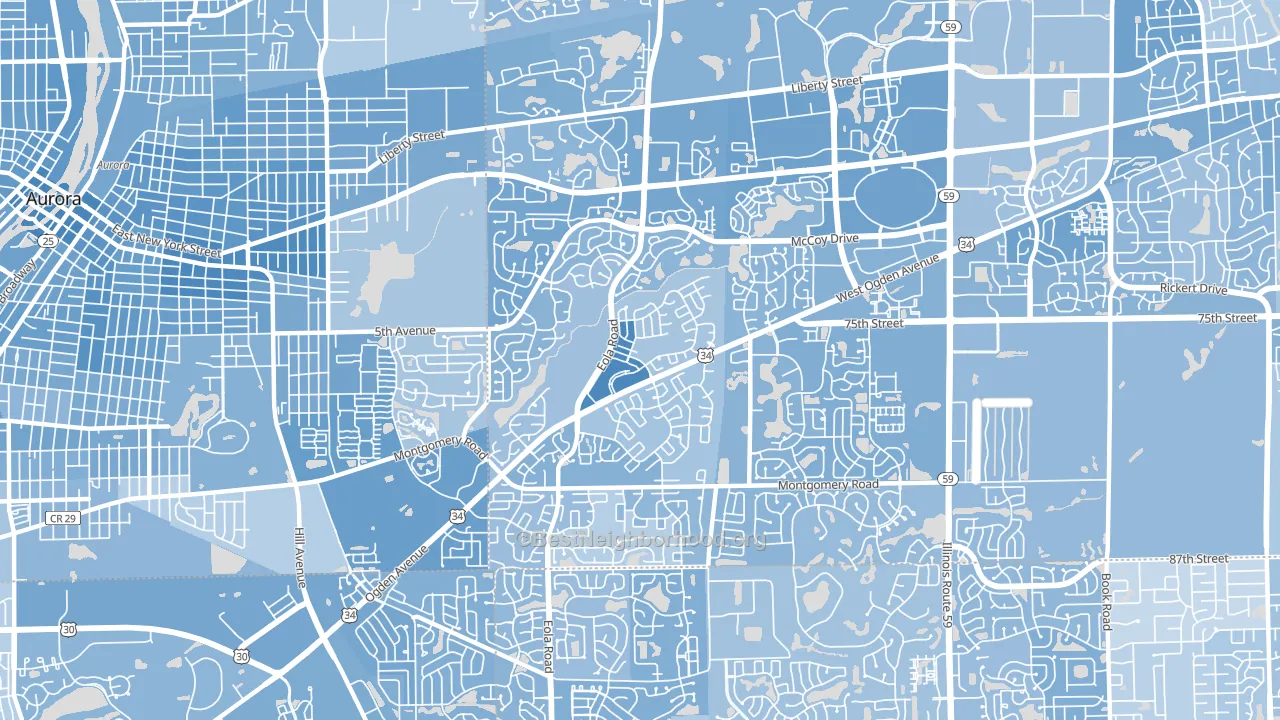 60504, IL block-group political-lean map