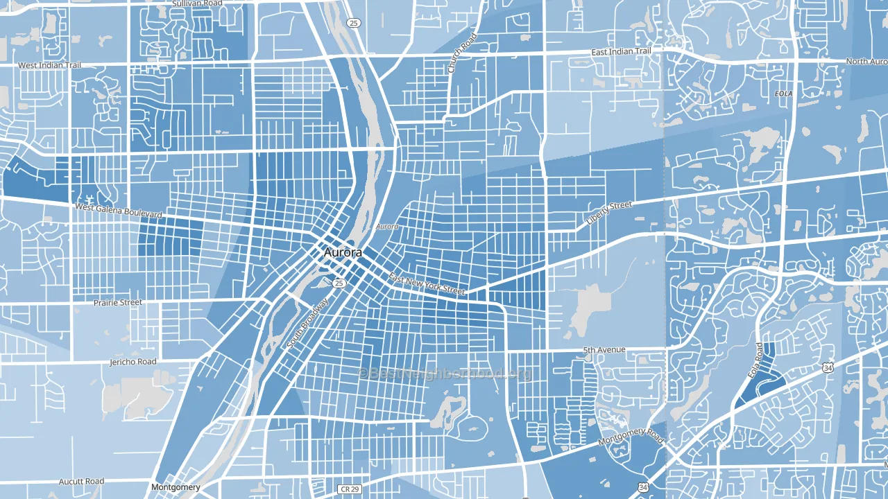 60505, IL block-group political-lean map