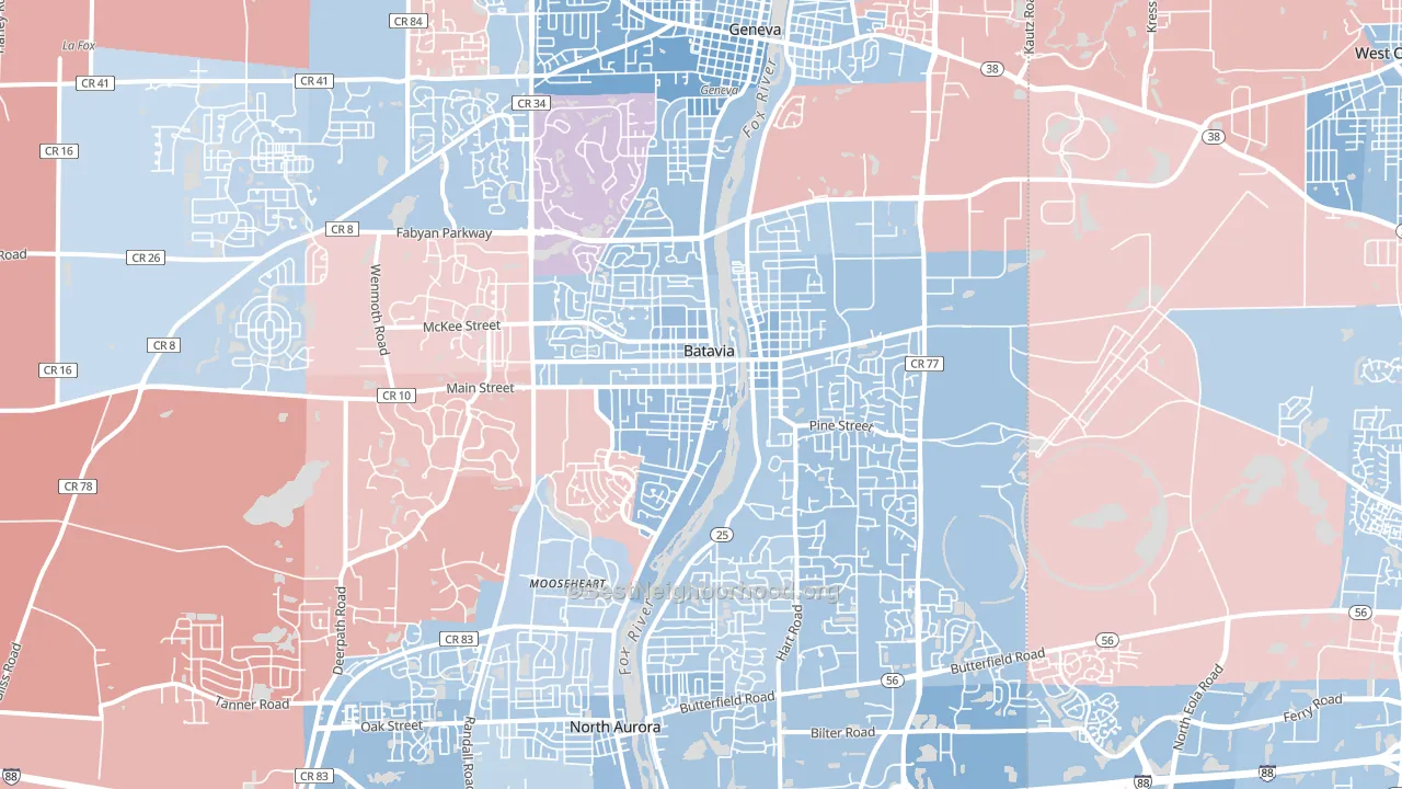 60510, IL block-group political-lean map