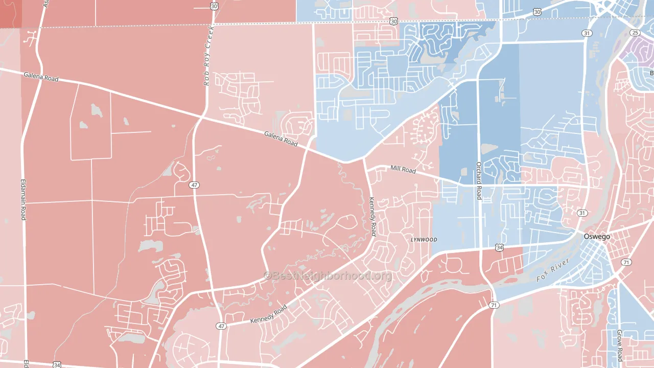 60512, IL block-group political-lean map