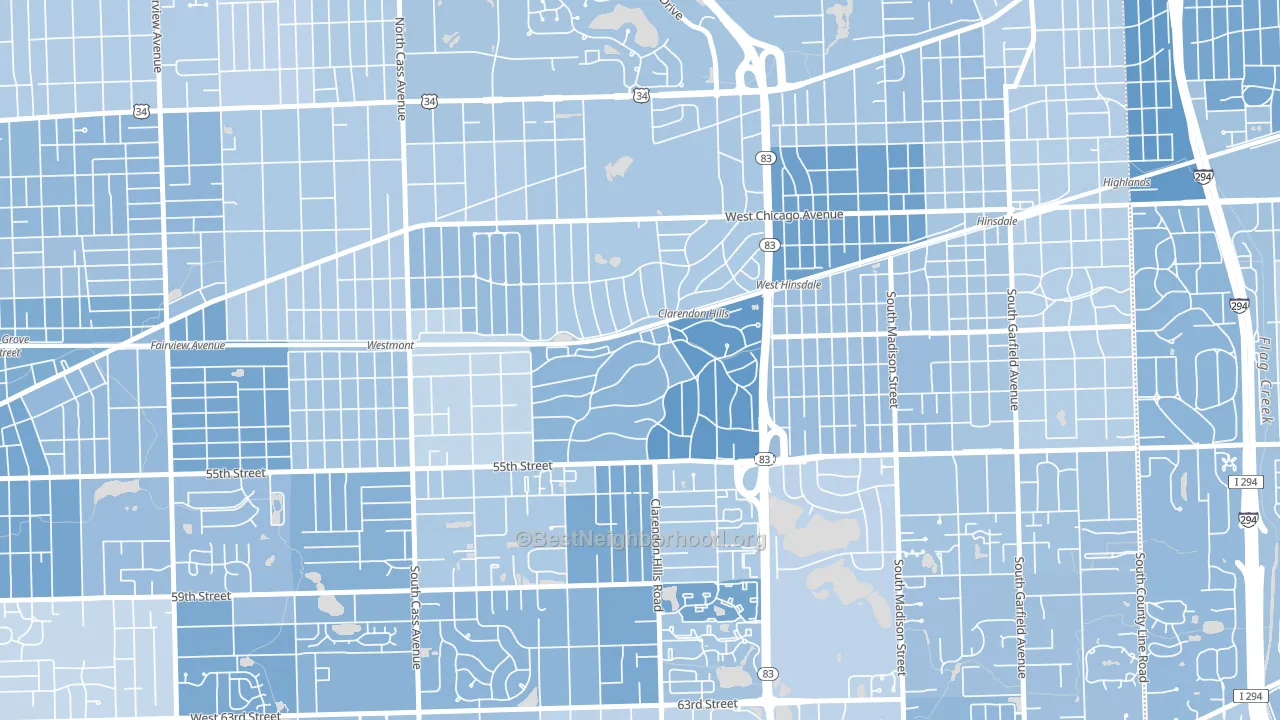 60514, IL block-group political-lean map