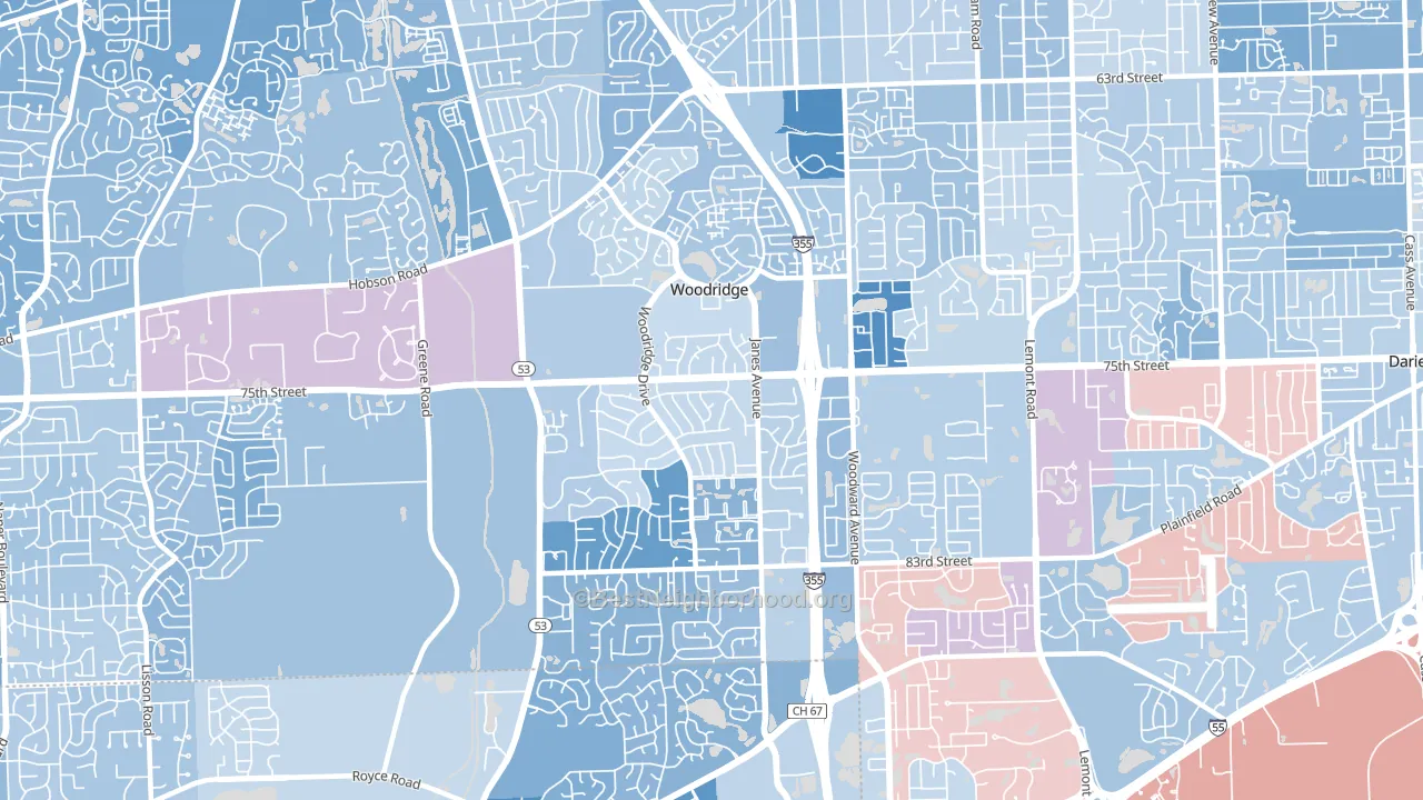 60517, IL block-group political-lean map