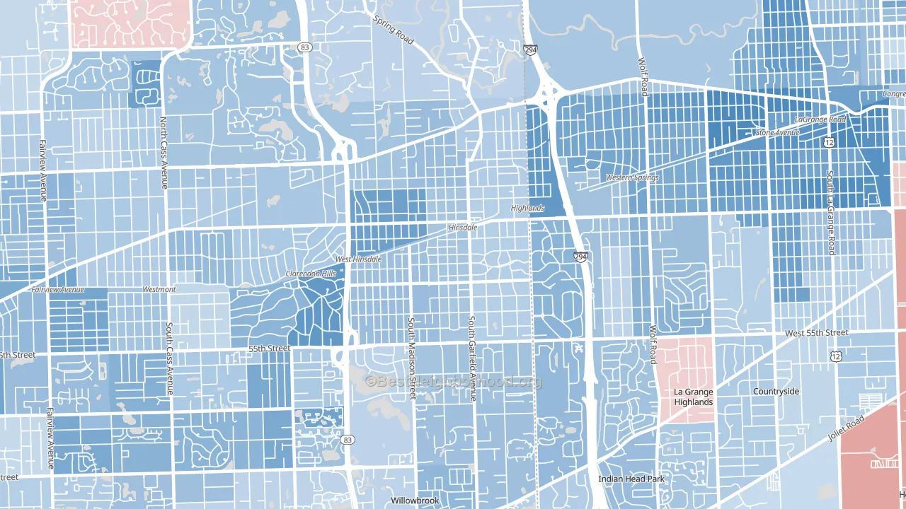 60521, IL block-group political-lean map