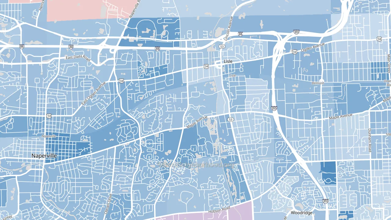 60532, IL block-group political-lean map