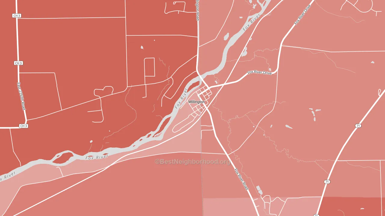 60537, IL block-group political-lean map