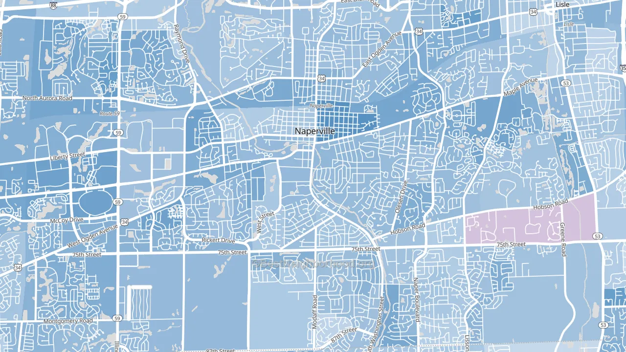60540, IL block-group political-lean map