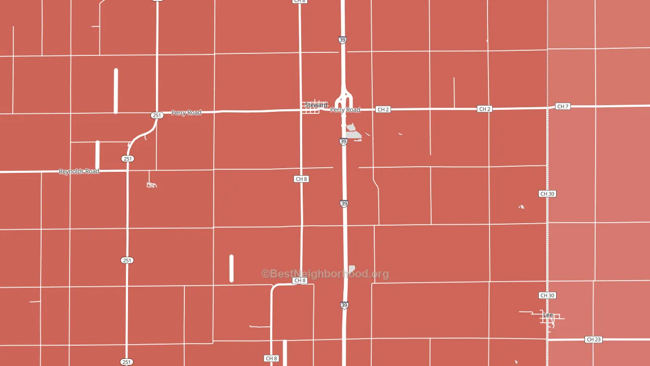 60553, IL block-group political-lean map