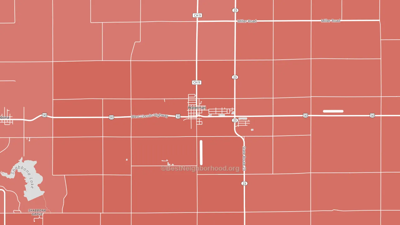 60556, IL block-group political-lean map