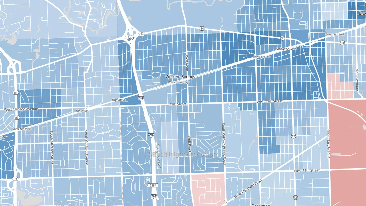 60558, IL block-group political-lean map