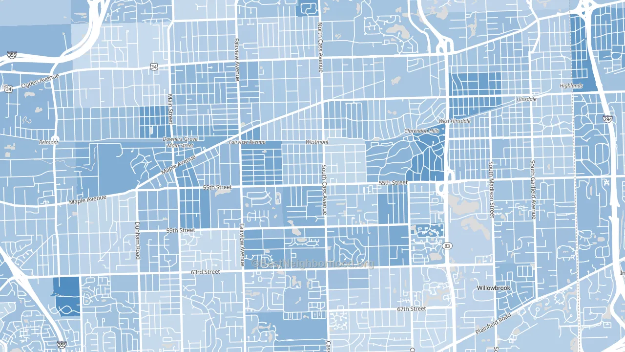 60559, IL block-group political-lean map