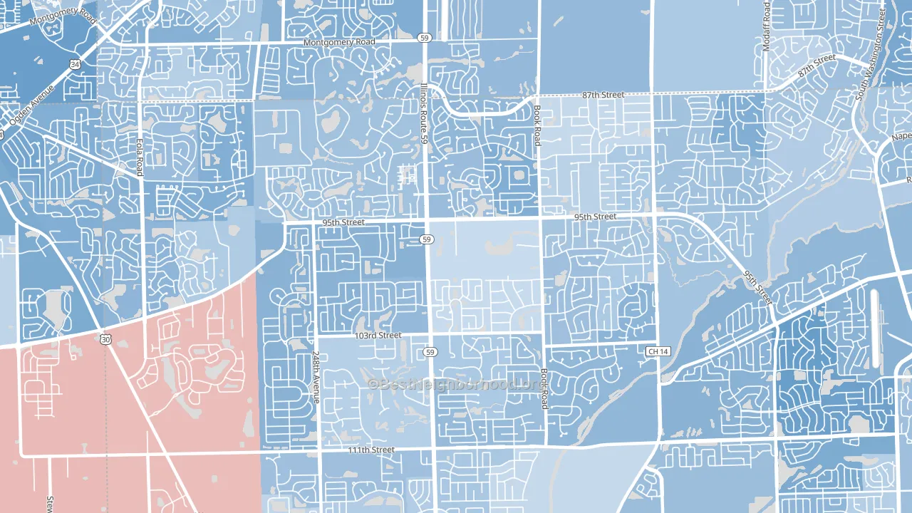 60564, IL block-group political-lean map