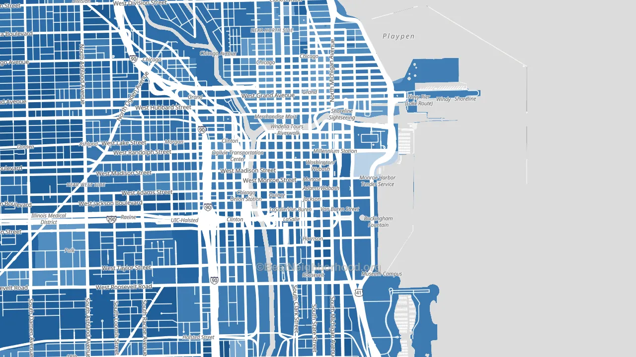 60603, IL block-group political-lean map