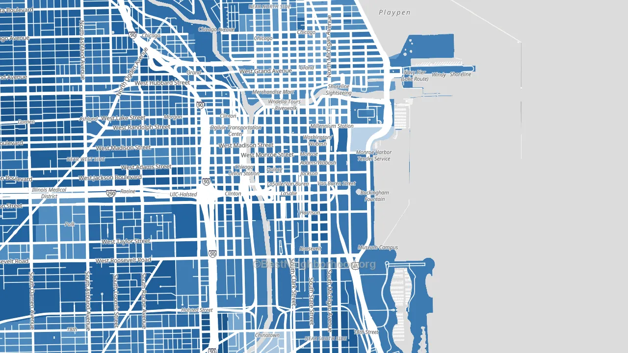 60604, IL block-group political-lean map