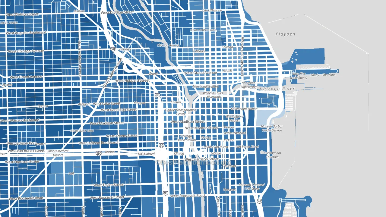 60606, IL block-group political-lean map