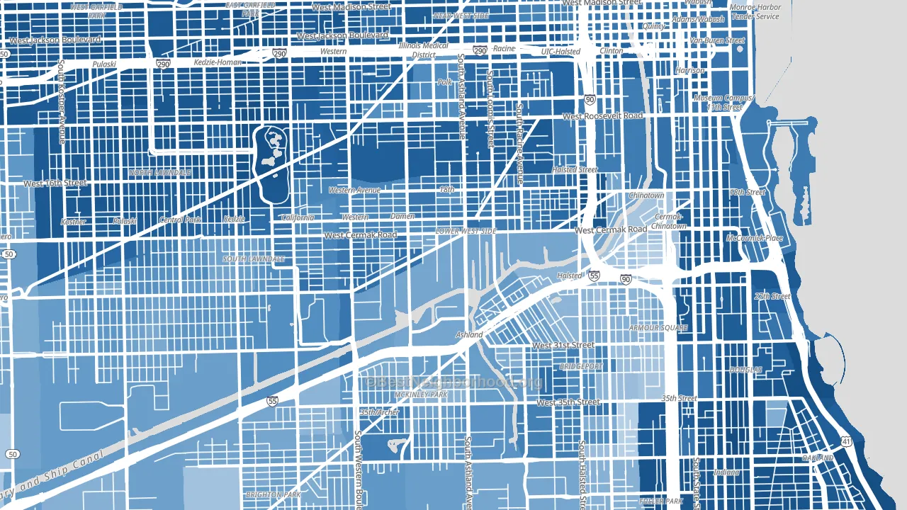 60608, IL block-group political-lean map