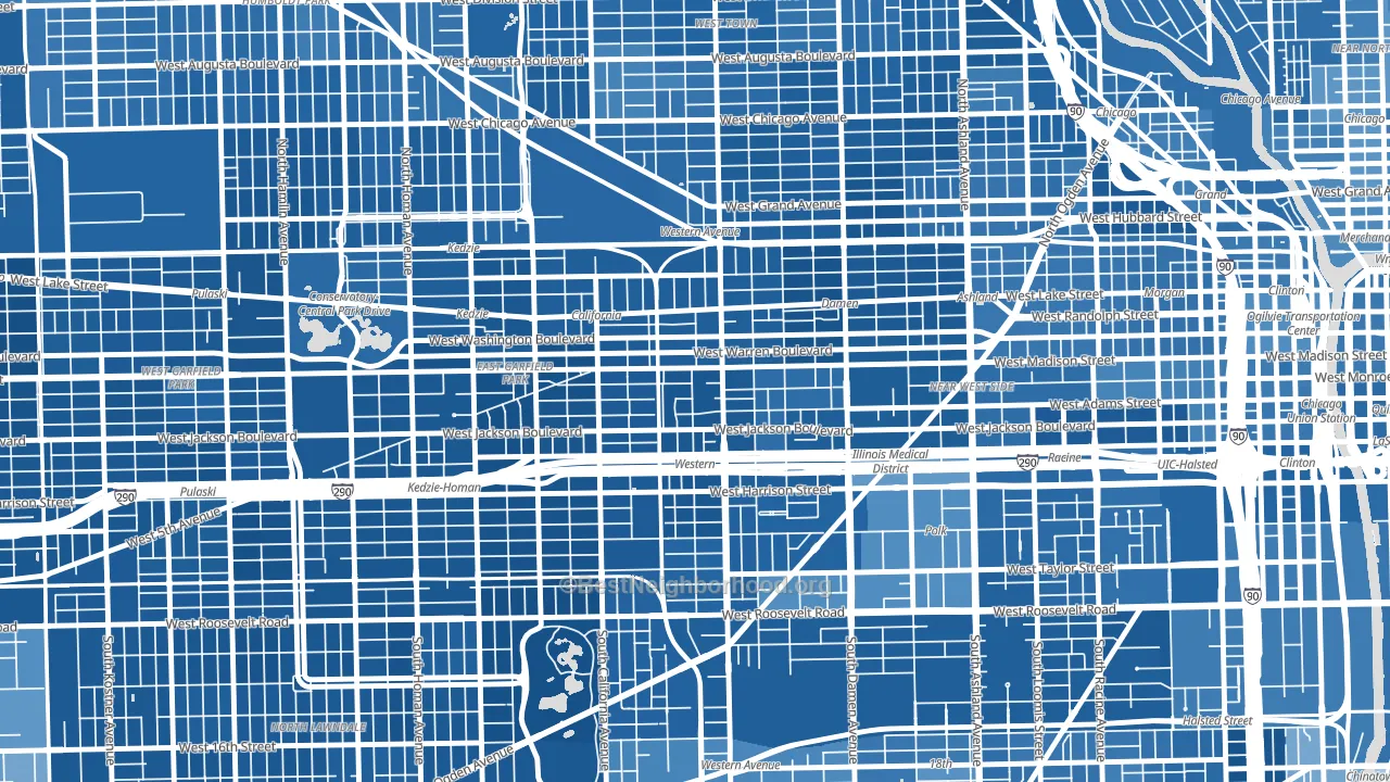 60612, IL block-group political-lean map