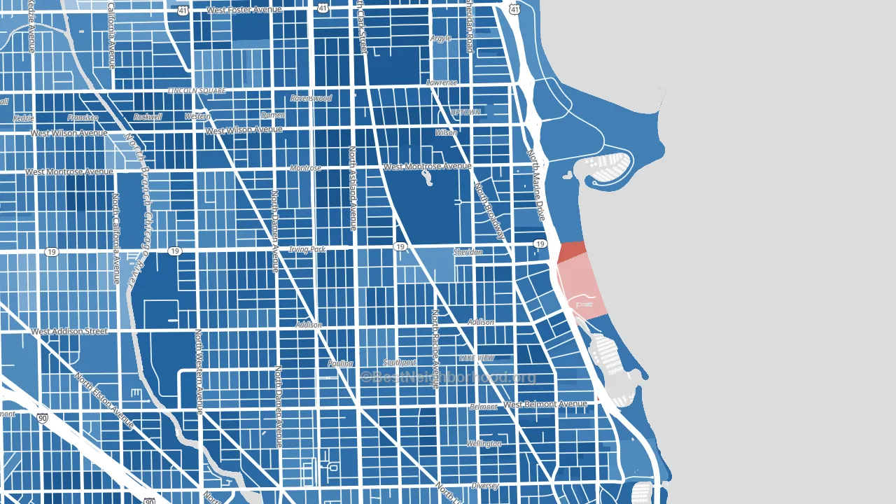 60613, IL block-group political-lean map