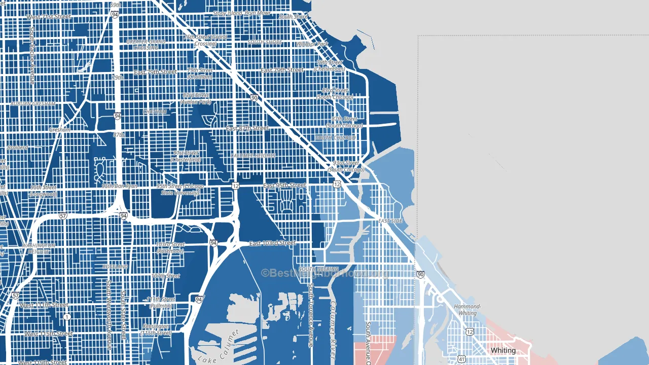 60617, IL block-group political-lean map
