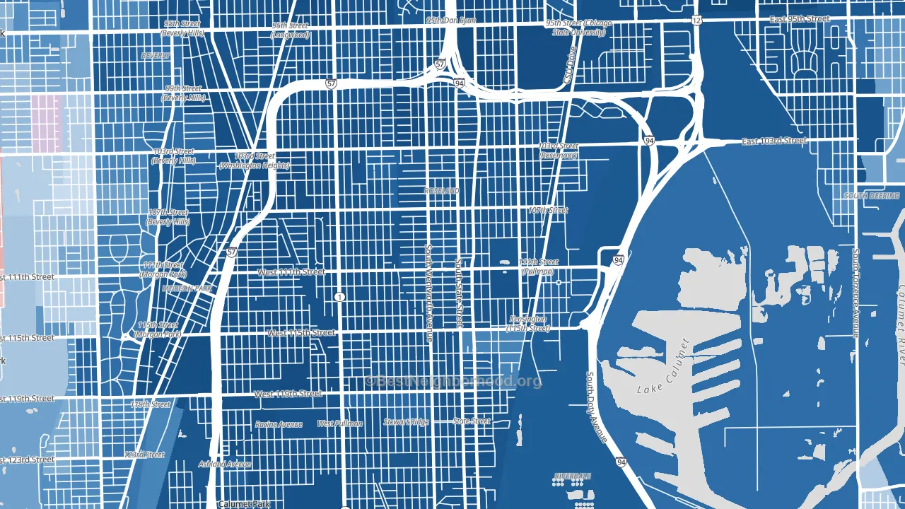60628, IL block-group political-lean map