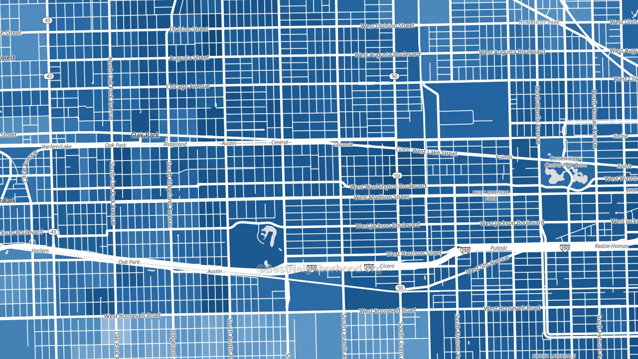 60644, IL block-group political-lean map