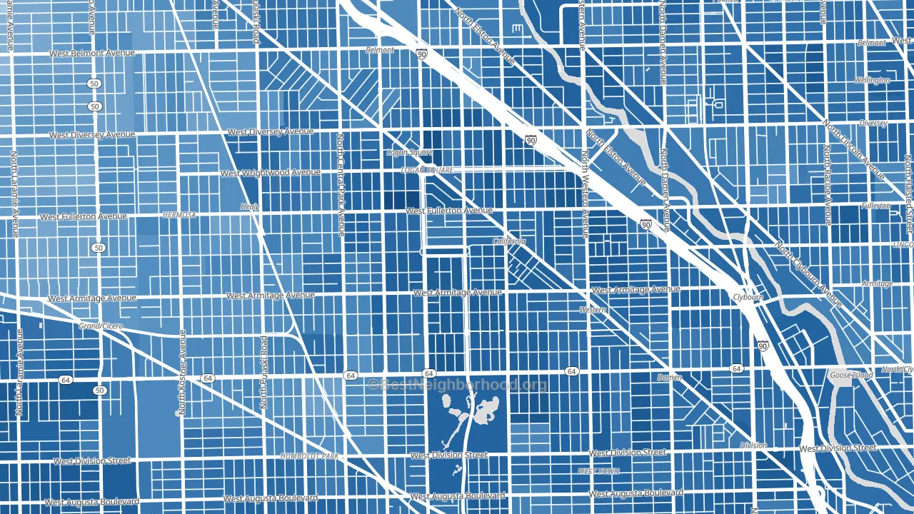 60647, IL block-group political-lean map