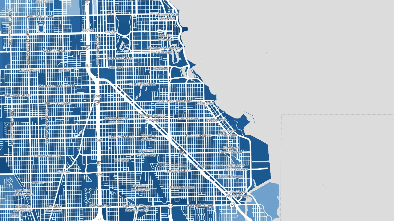 60649, IL block-group political-lean map