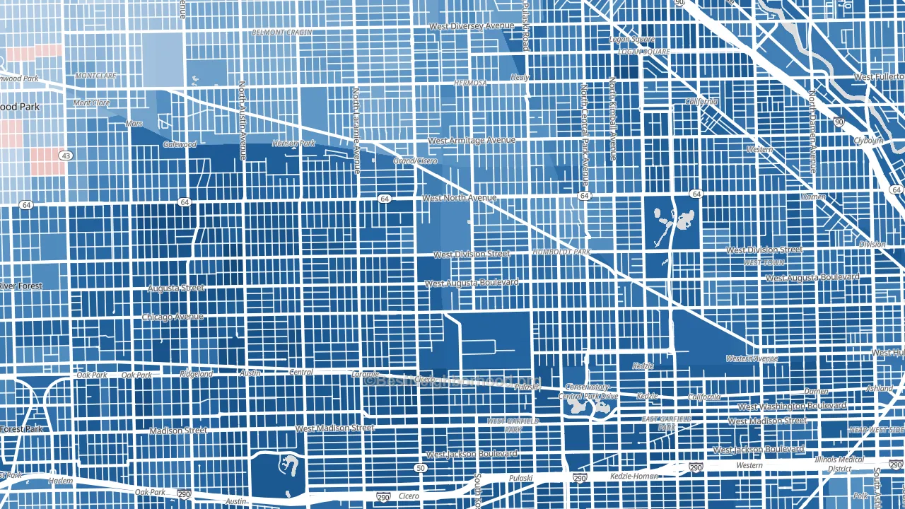 60651, IL block-group political-lean map