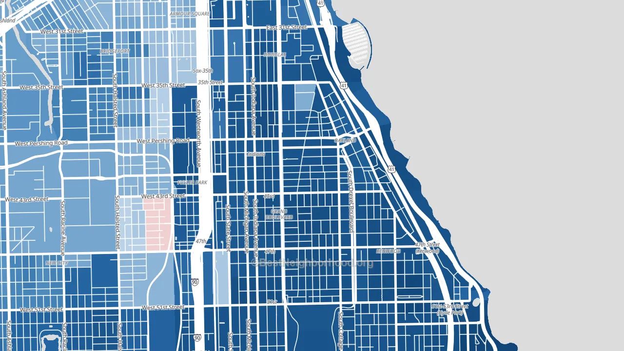 60653, IL block-group political-lean map