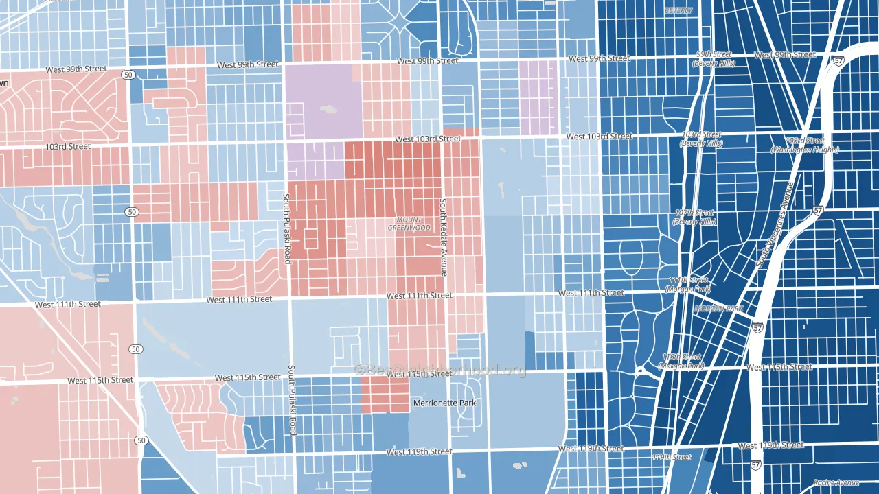 60655, IL block-group political-lean map