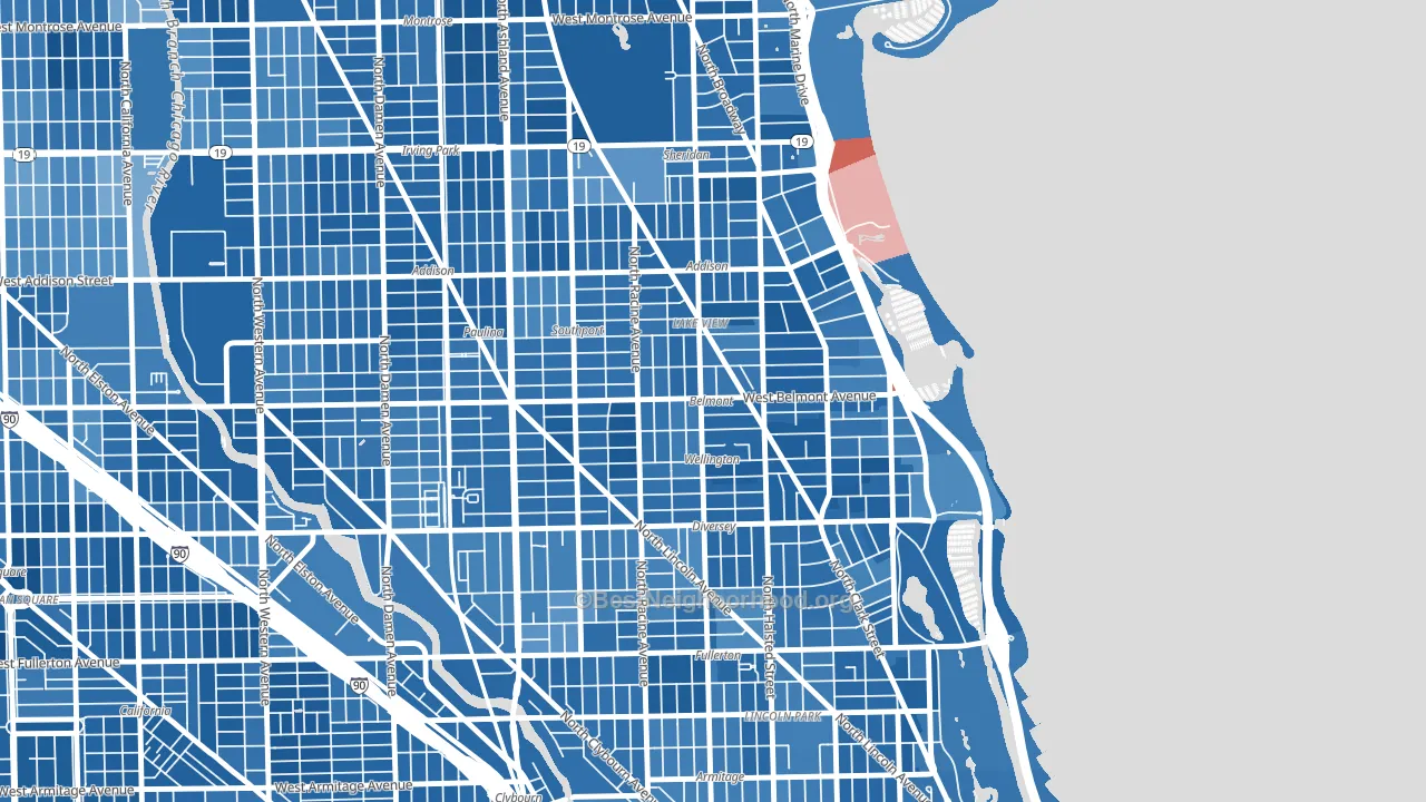 60657, IL block-group political-lean map