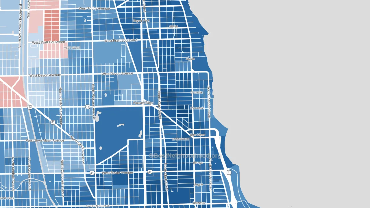 60660, IL block-group political-lean map