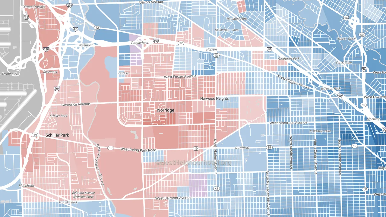 60706, IL block-group political-lean map