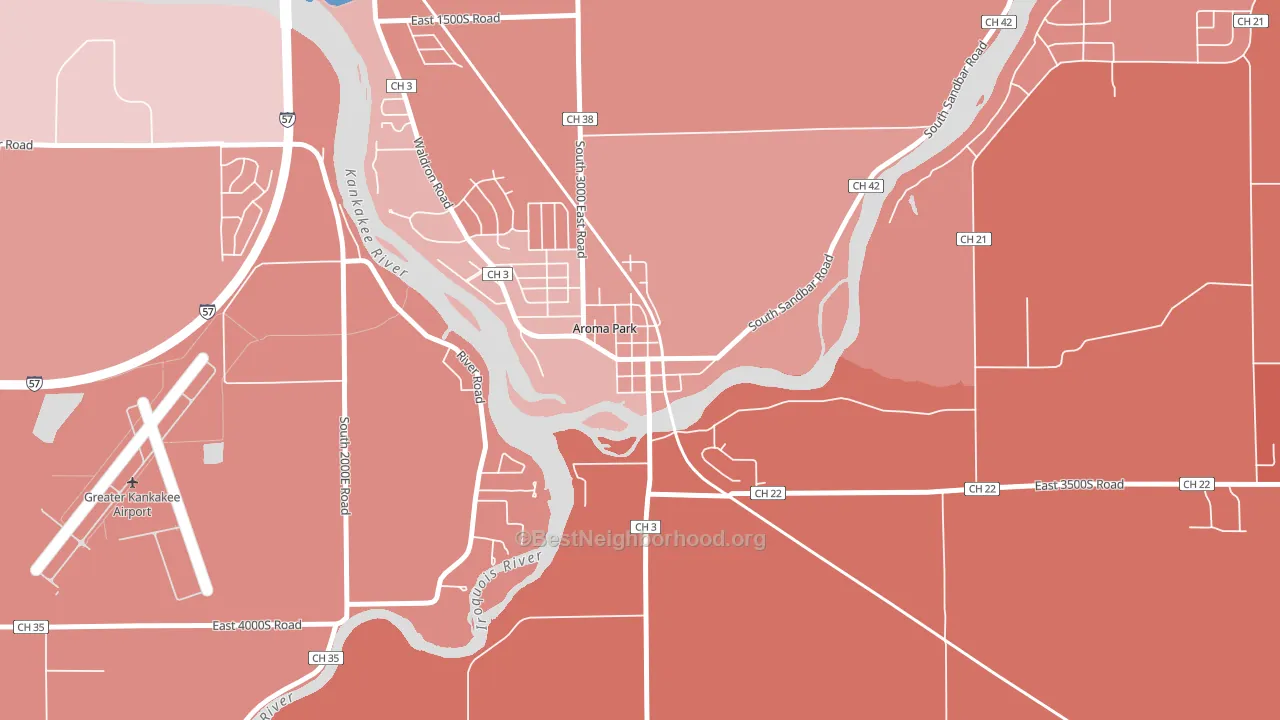 60910, IL block-group political-lean map