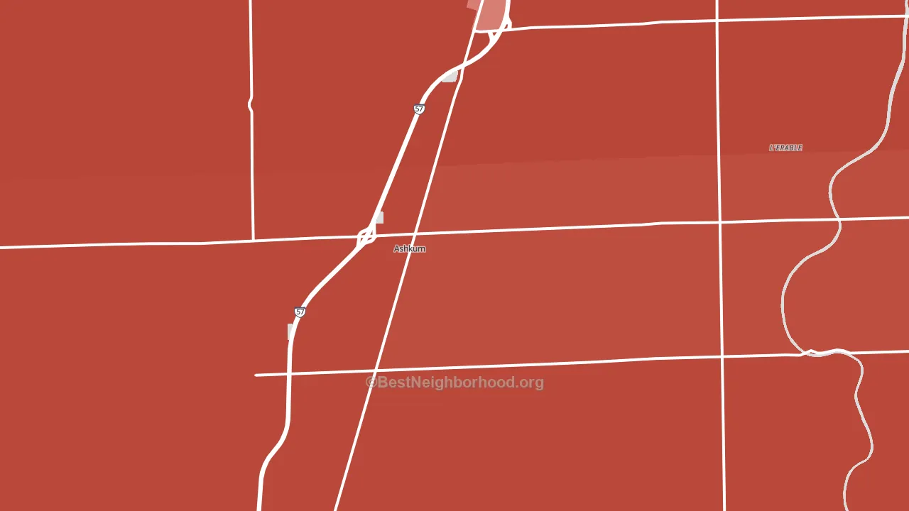 60911, IL block-group political-lean map