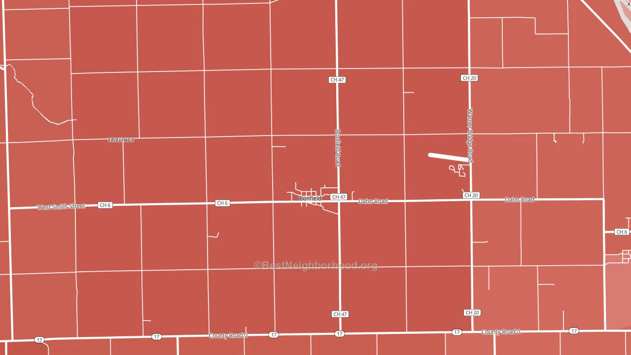 60913, IL block-group political-lean map