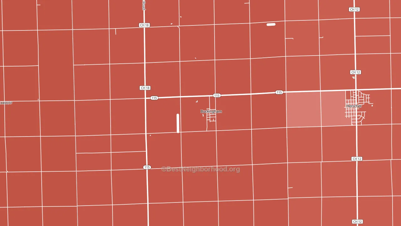 60917, IL block-group political-lean map