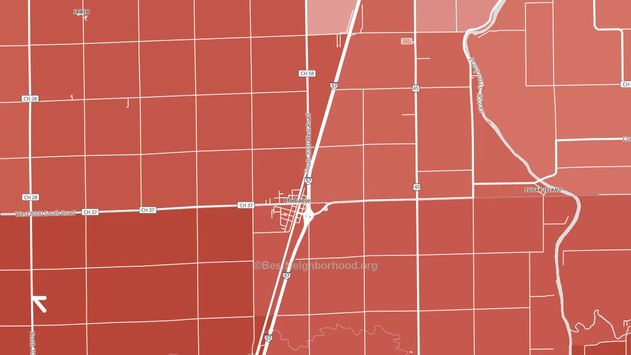 60922, IL block-group political-lean map