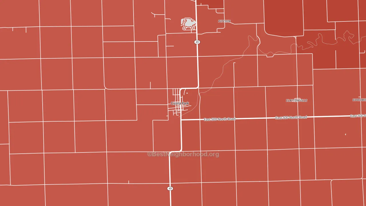 60924, IL block-group political-lean map